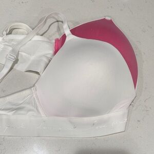 Victoria's Secret White and Pink Wireless Bra
